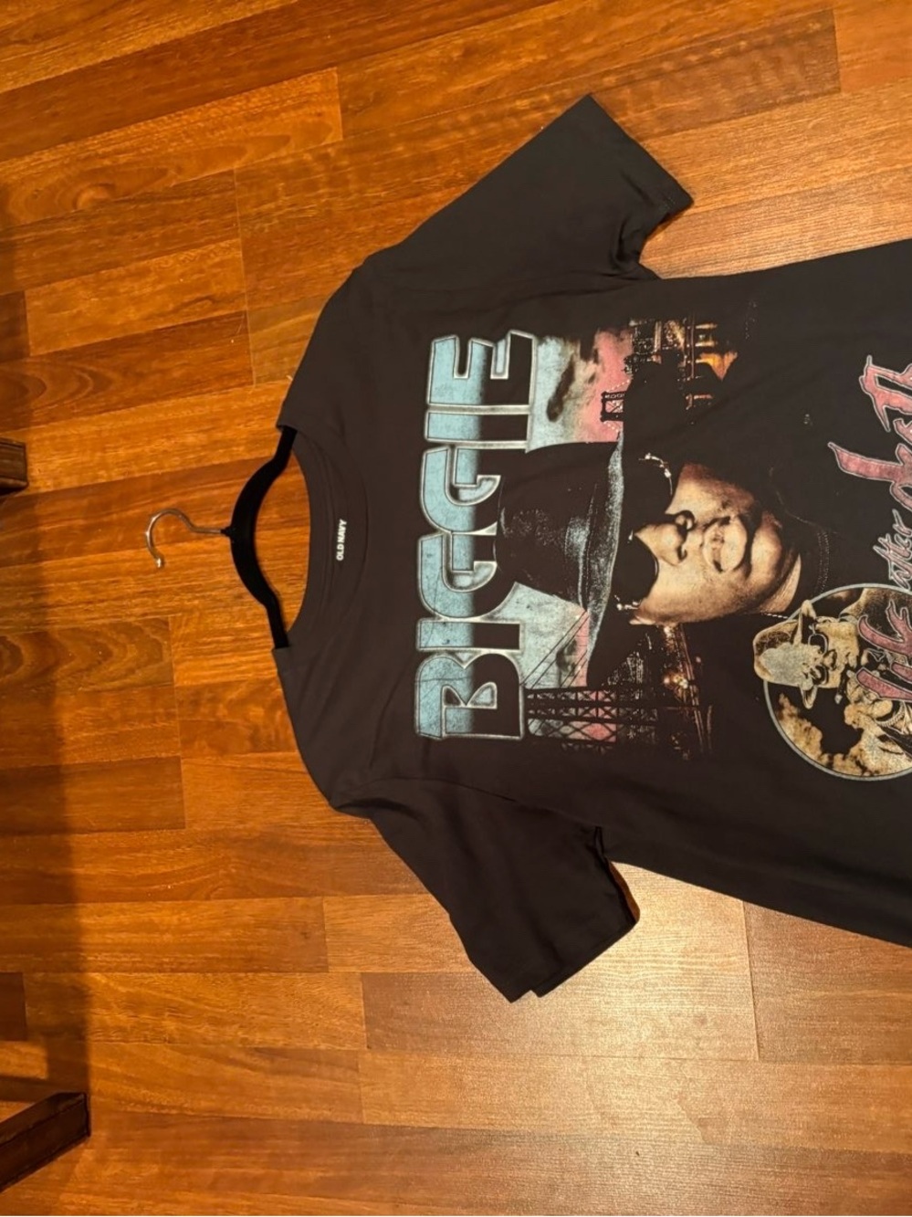 Old Navy Black BIGGIE Graphic Tee with Blue Accents